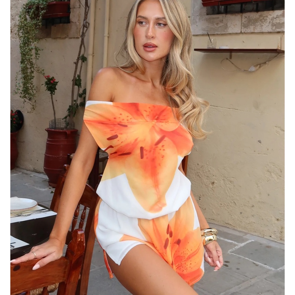 Mystified Off Shoulder Mini Dress Marigold Twist